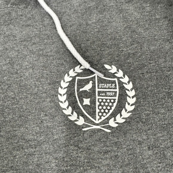 Staple Pigeon Hoodie Mens L Gray Excellent Crest Logo Pullover Streetwear L - Picture 7 of 9